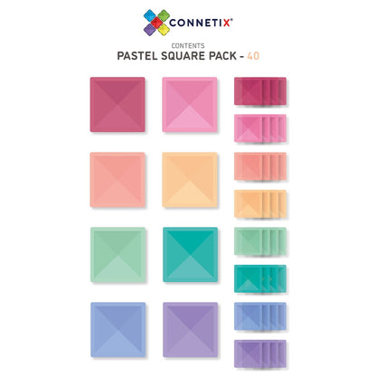 Connetix Tiles Pastel 40 delige Square Pack