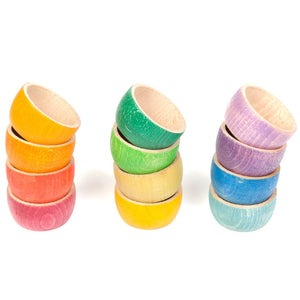 Grapat 12 Houten Bakjes Regenboog-min