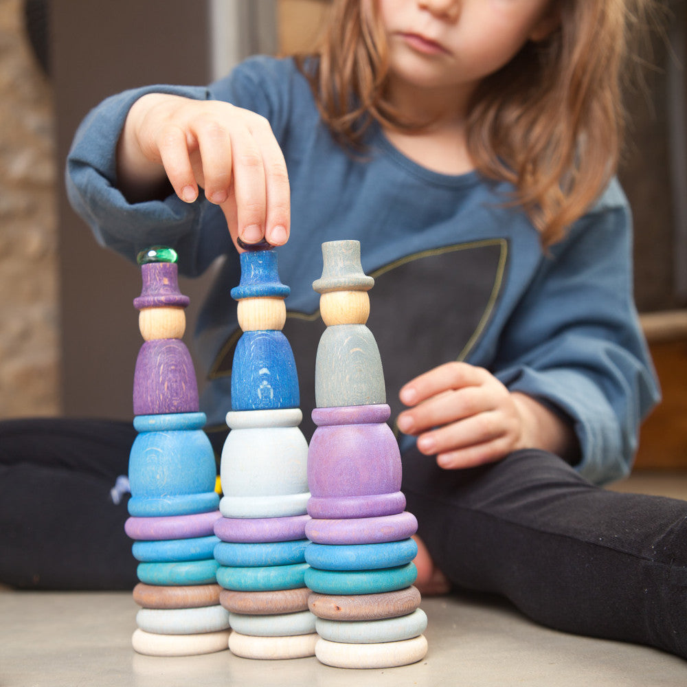 Grapat Set Met Houten Poppetjes, Ringen, Bakjes en Schijfjes Winter1