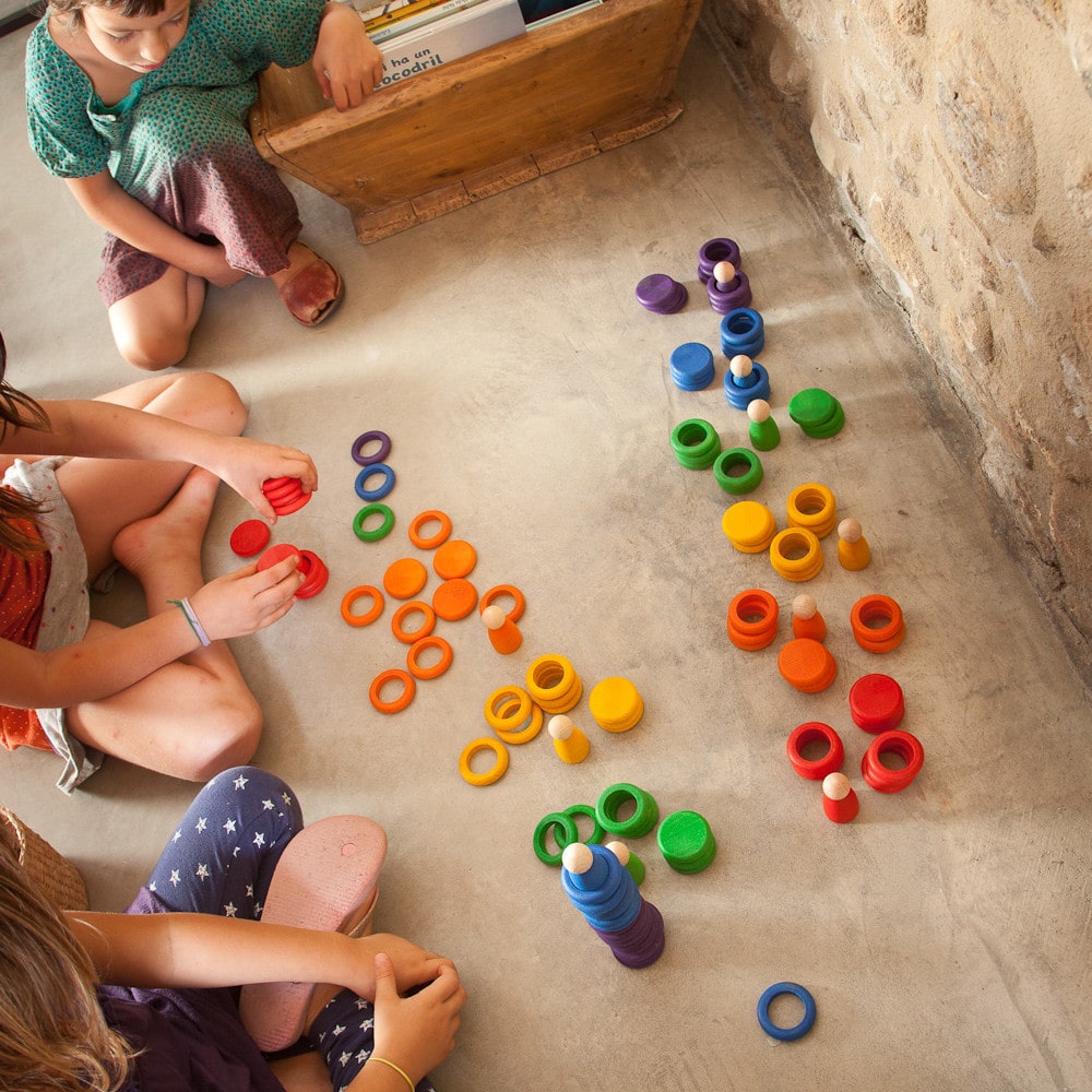 Grapat Set Met Houten Poppetjes, Ringen en Muntjes1-min