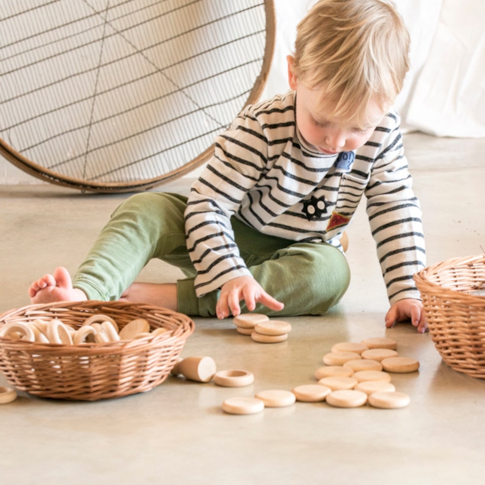 Grapat Set Met Naturel Houten Poppetjes, Ringen en Muntjes2-min