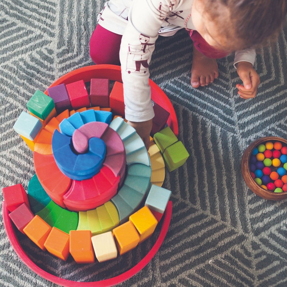 Grimms colored spiral stair blocks