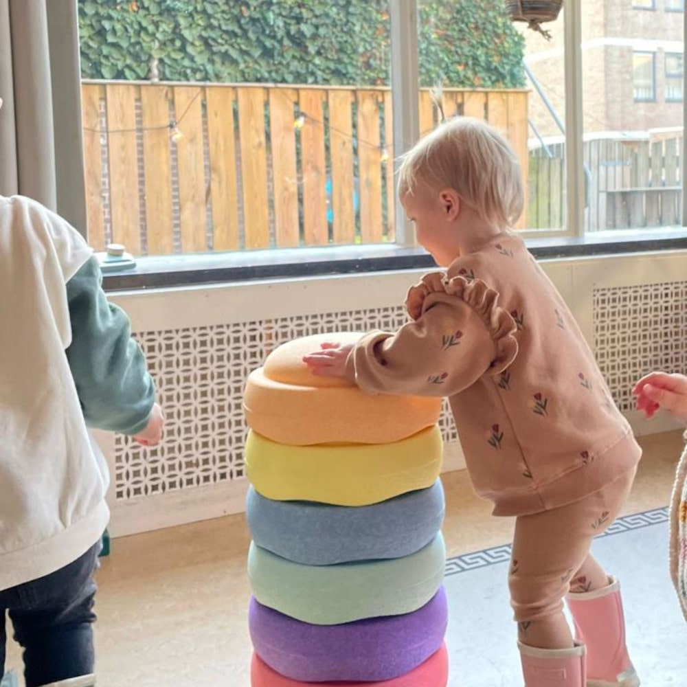 Stapelstein Rainbow Pastel 6 Stacking Stones