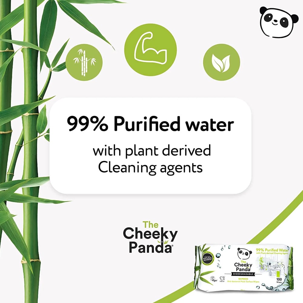 Cheeky Panda Antibacterial Cleaning Wipes 100 pcs