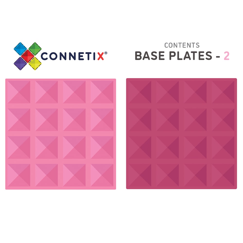Connetix Tiles Pastel Basisplaten Pink & Berry 2st