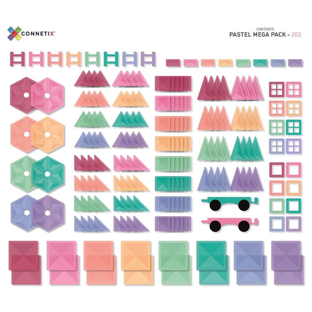 Connetix Tiles Mega Pack Pastel 202 Pieces