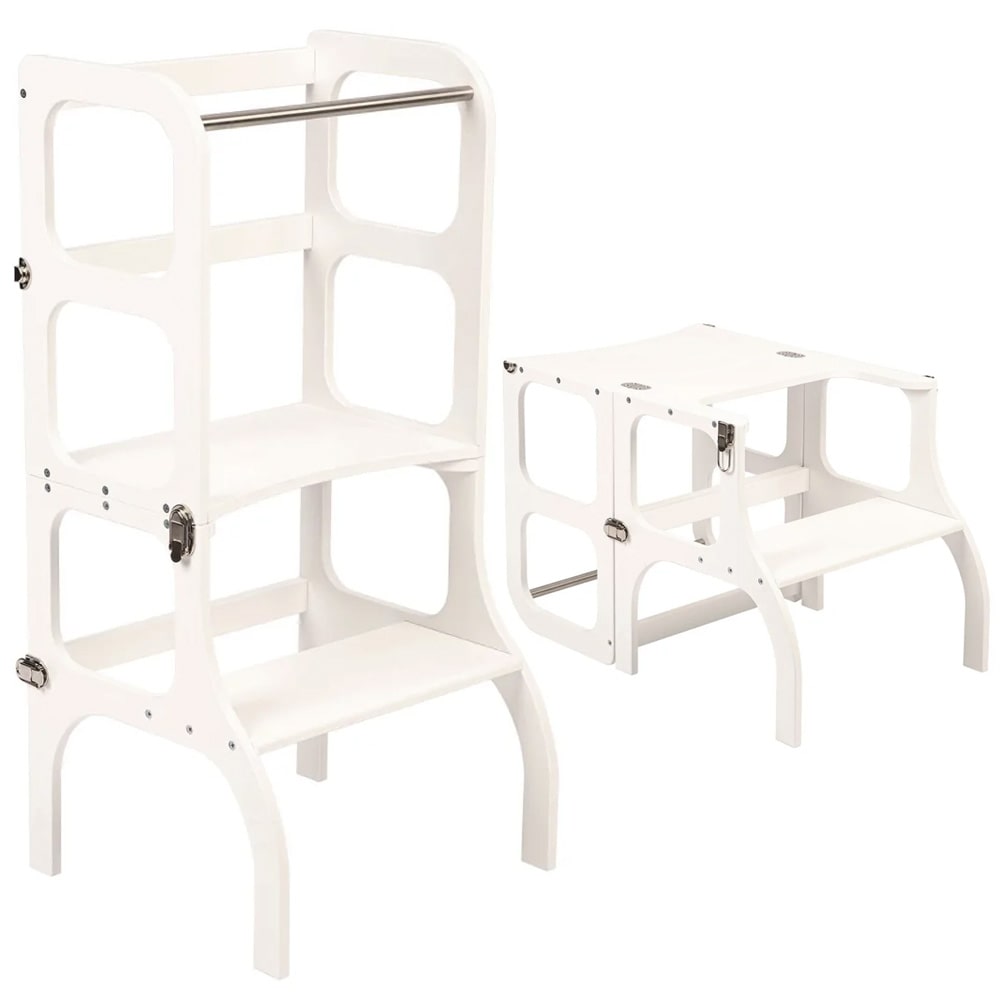Ette Tete Learning Tower Step'n Sit Zilver-Wit