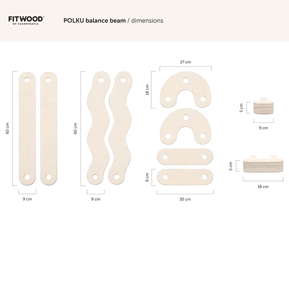 Fitwood Evenwichtsbalken Polku Maat L