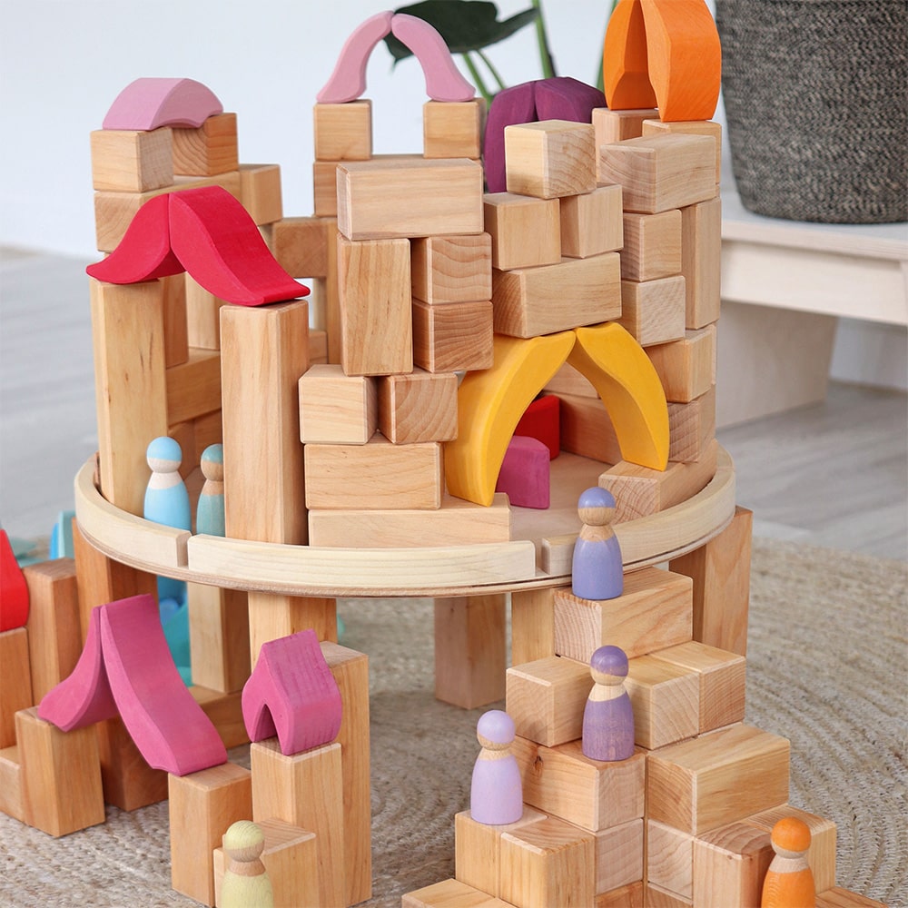 Grimms Large Wooden Blocks Pyramid Natural