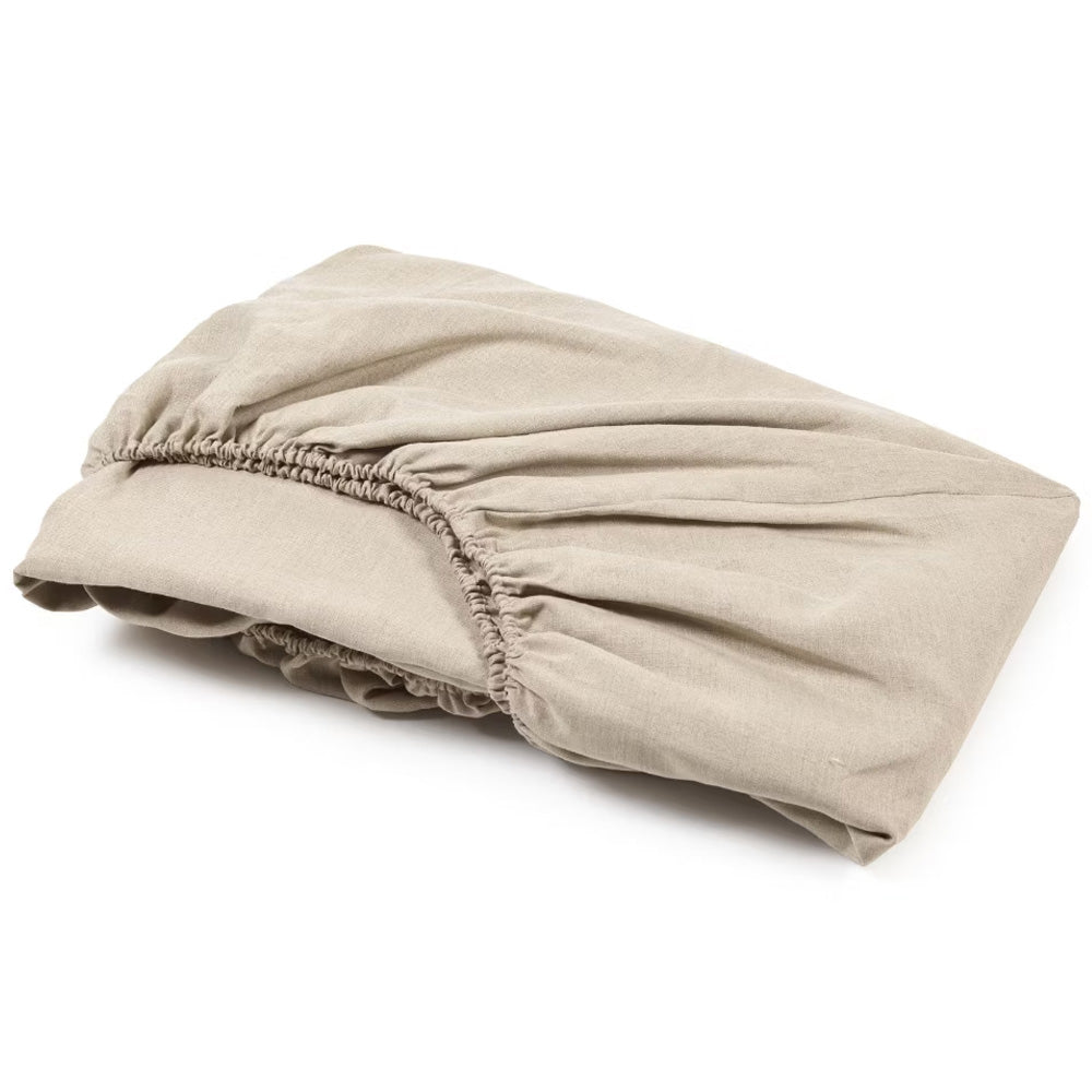 Kideo Linen Fitted Sheet Crib 100% Bio 120x60cm Flax