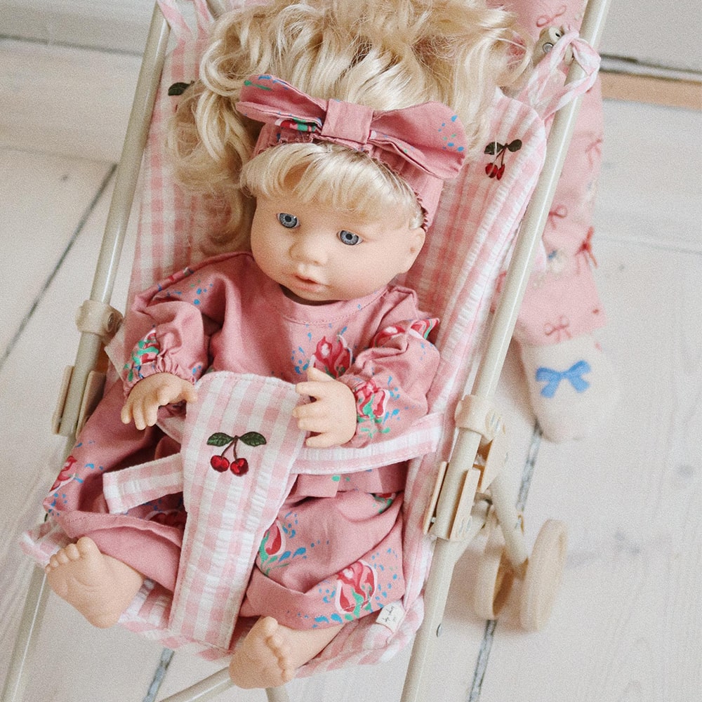 Konges Slojd Poppenwagen - powder pink check