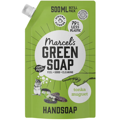 Marcels Green Soap Handzeep Navul Stazak 500ml Tonka en Muguet