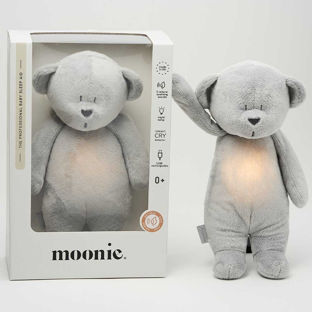 Moonie Slaapknuffel Humming Beer - Silver