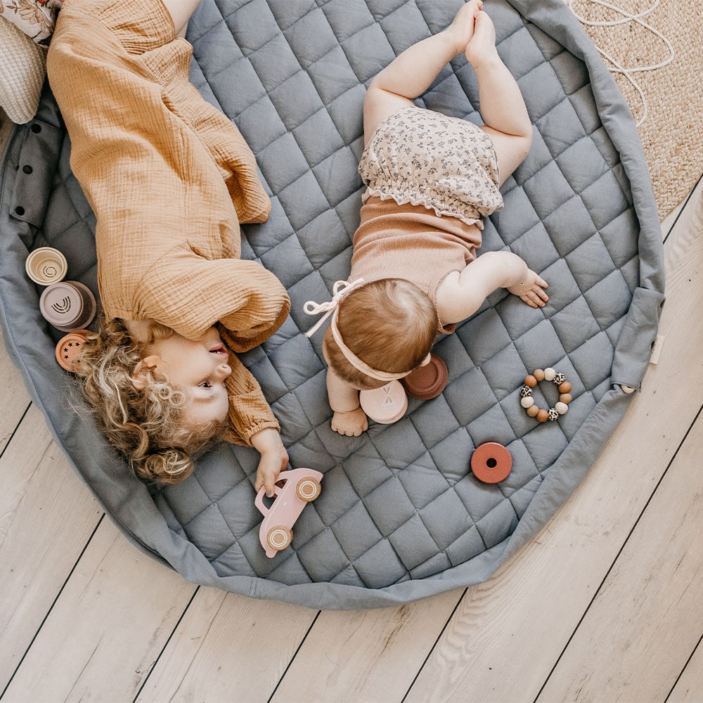 Play and Go Storage Bag - Playmat Organic Dusty Blue