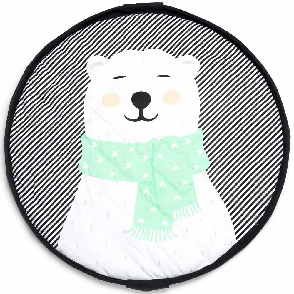 Play and Go Storage Bag - Playmat Soft Polar Bear Baby