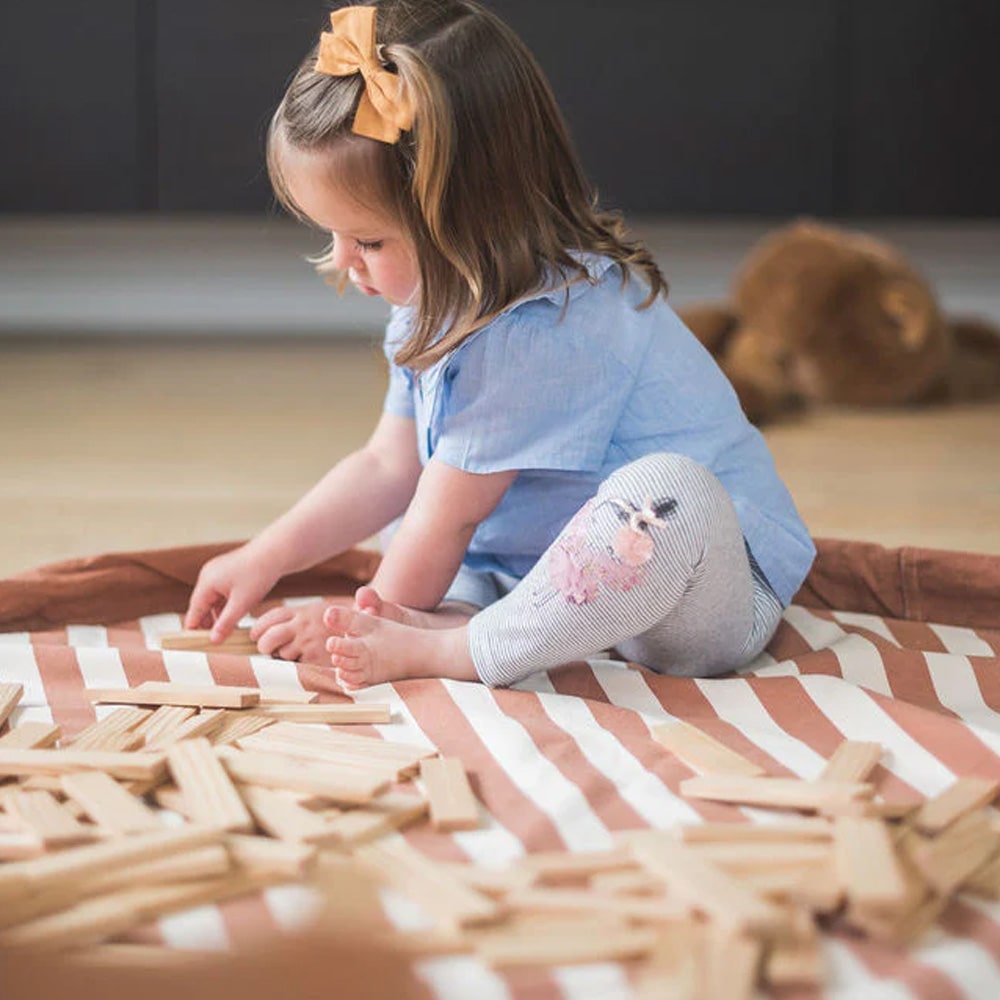 Play and Go Storage Bag - Playmat Stripes Brown