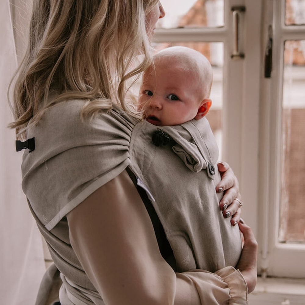 Pure Baby Love Baby Carrier Wrap and Go Baby 100% Natural Linen/Cotton Dandelion