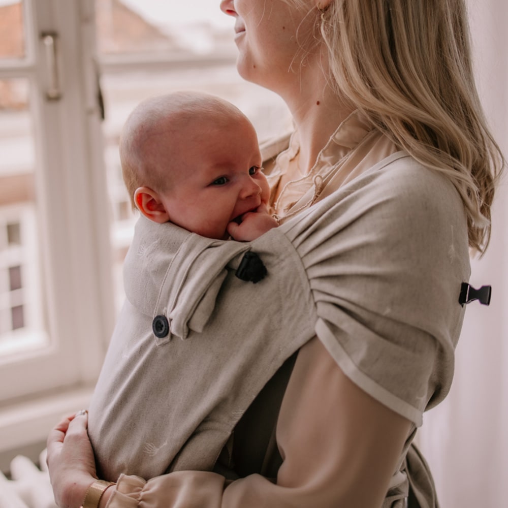 Pure Baby Love Baby Carrier Wrap and Go Baby 100% Natural Linen/Cotton Dandelion