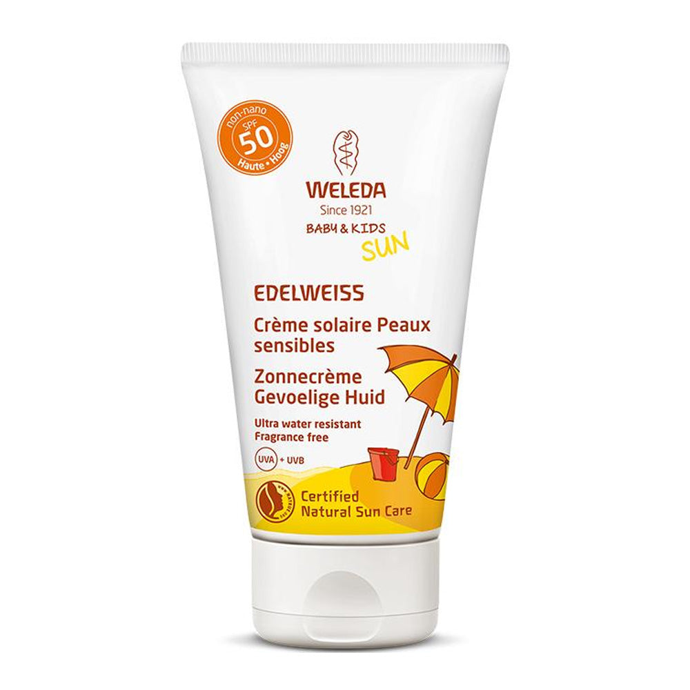 Weleda Edelweiss Zonnecrème SPF50 Baby en Kids Gevoelige Huid 50ml