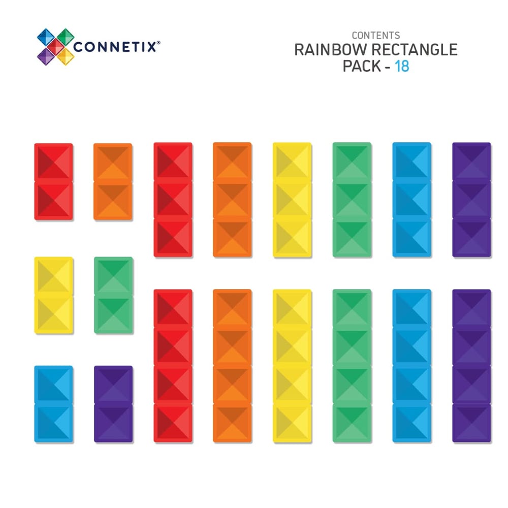 Connetix Tiles Rainbow 18 Delige Rechthoek Pack