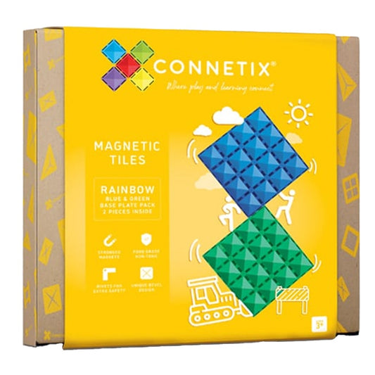 Connetix Tiles 2 Delige Bodemplaten Pack - Groen - Blauw