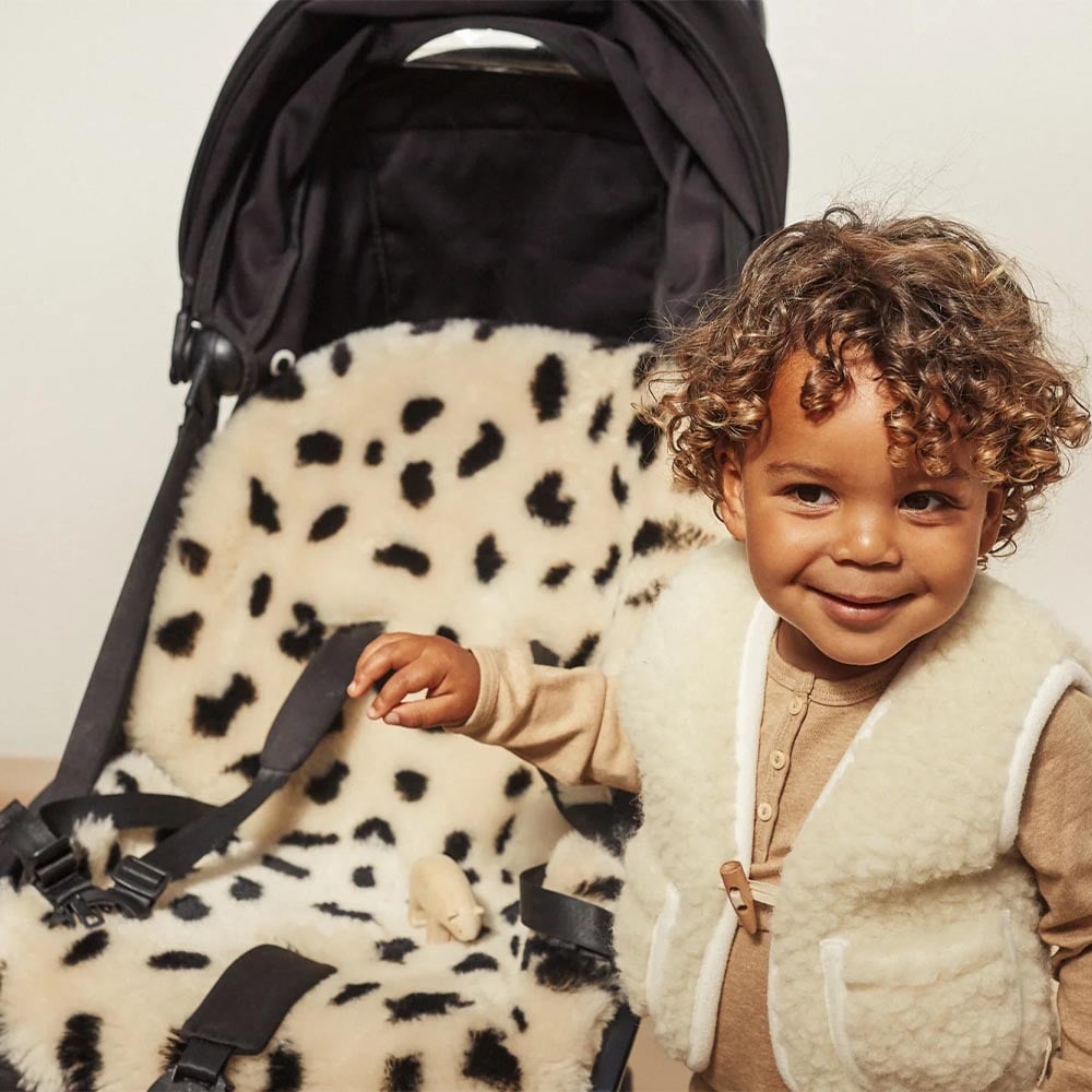 Binibamba Buggy Snuggler Schapenvacht - Leopard Peanut