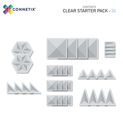 Connetix Clear Tiles Shape Expansion Pack 24 stuks