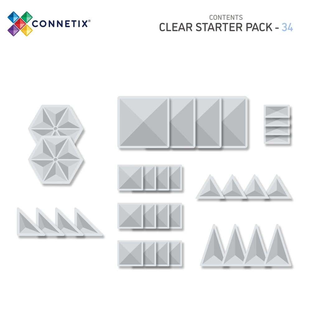 Connetix Clear Tiles Shape Expansion Pack 24 stuks