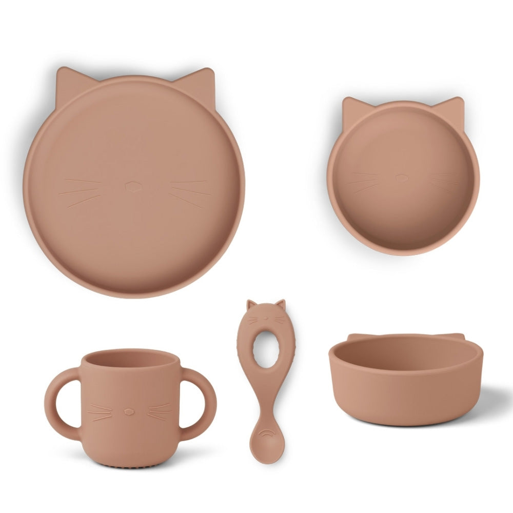 liewood-servies-set-vivi-cat-dark-rose